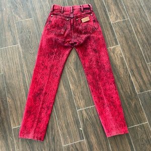 Beautiful vintage red stone washed Wrangler jeans